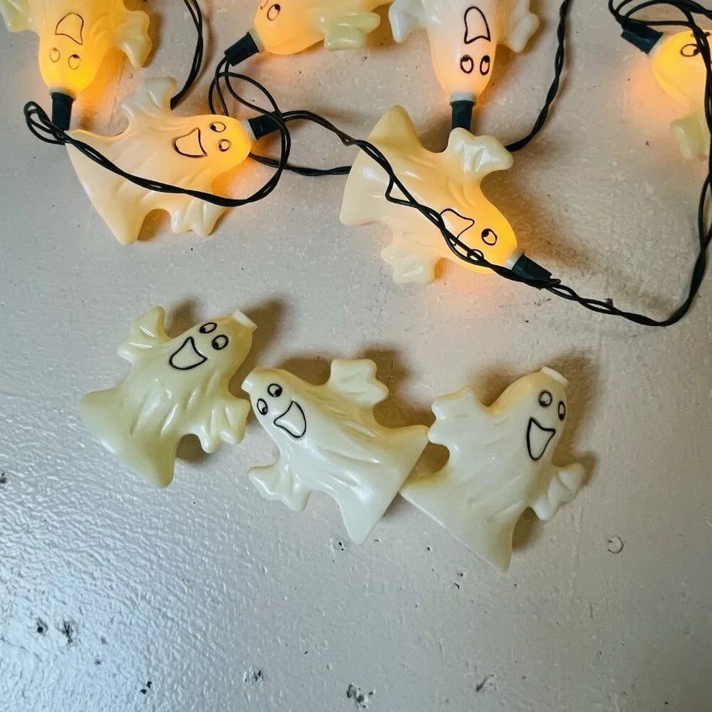 Halloween Happy Ghost String Lights Set of 20‎ Extra 3 One Needs Bulb